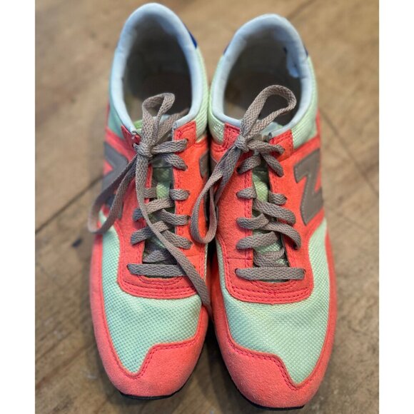 New Balance 620 Retro Sneakers Coral Neon Yellow Sz 8.5 - Picture 2 of 9